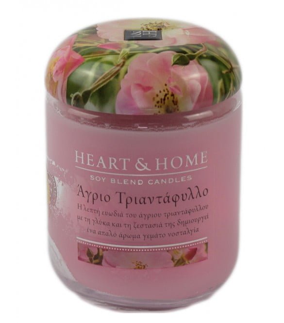 Large Candle Heart and Home Wild Rose