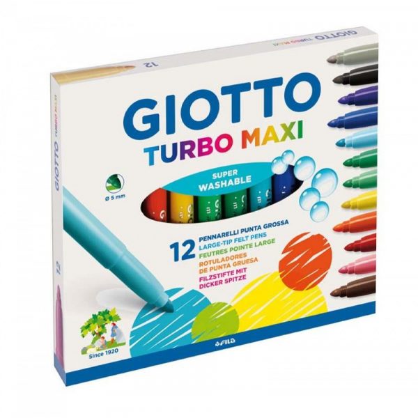 Thick Markers (12 pcs) Giotto turbo color