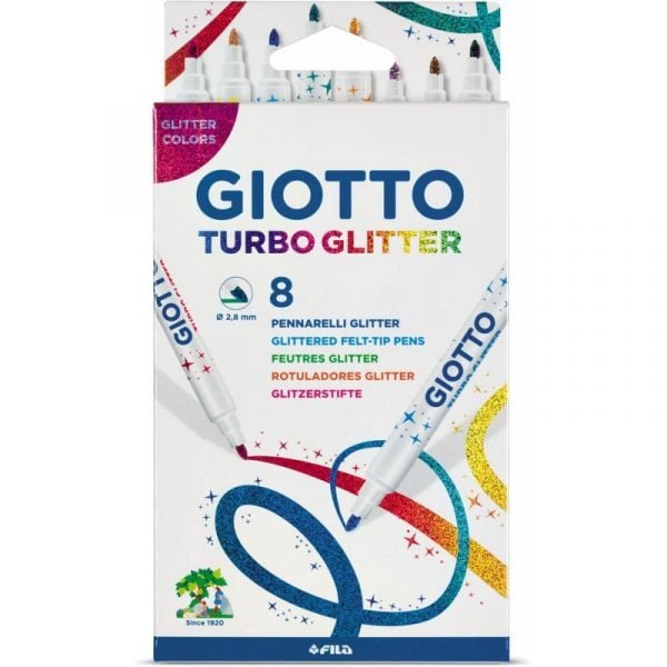 Glitter Markers (8 colors) Giotto Turbo Glitter