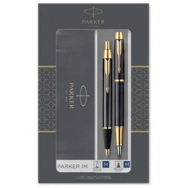 Gift set: pen and fountain pen Parker Βallpen IM plus LQ Black GT