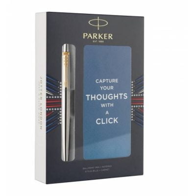 Σετ δώρου στυλό και σημειωματάριο Parker Jotter Core Stainless Steel GT Ballpoint and Notebook