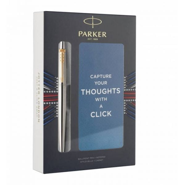 Gift set: pen and notepad Parker Jotter Core Stainless Steel GT Ballpoint and Notebook