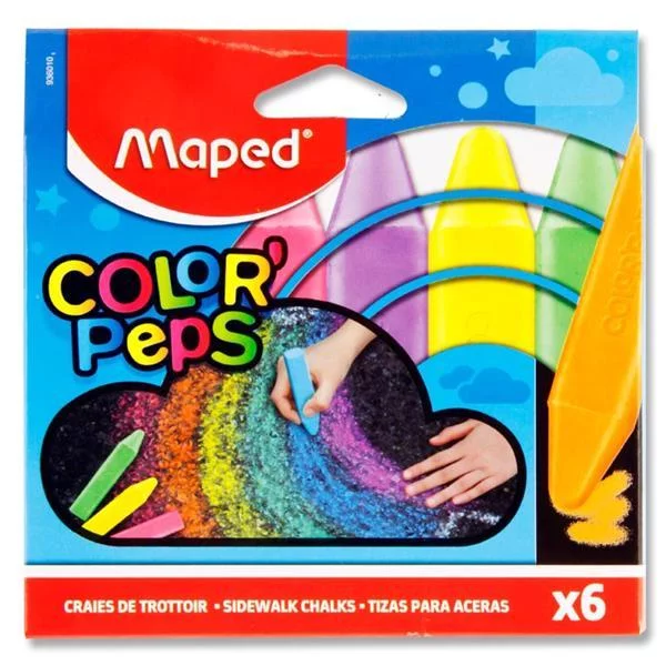 Σετ κιμωλίες (χοντρές, 6 χρώματα) Maped color'peps