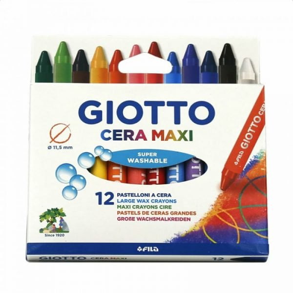 Σετ κηρομπογιές (12 χρώματα) Giotto Cera Maxi