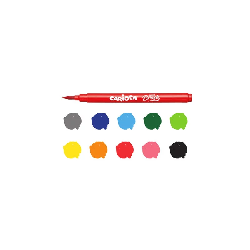 Markers-Paintbrushes set (10 colors) Carioca Super Brush