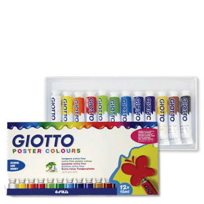 Σετ τέμπερες νερού (12 χρώματα) Giotto poster colors
