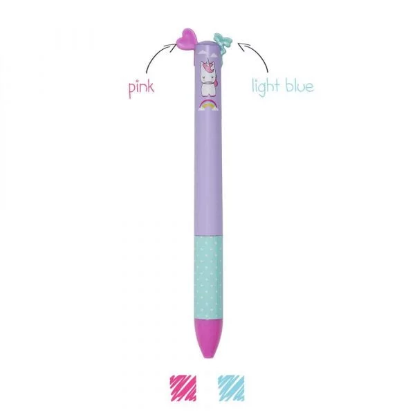 Στυλό δύο χρωμάτων Legami click & clack unicorn